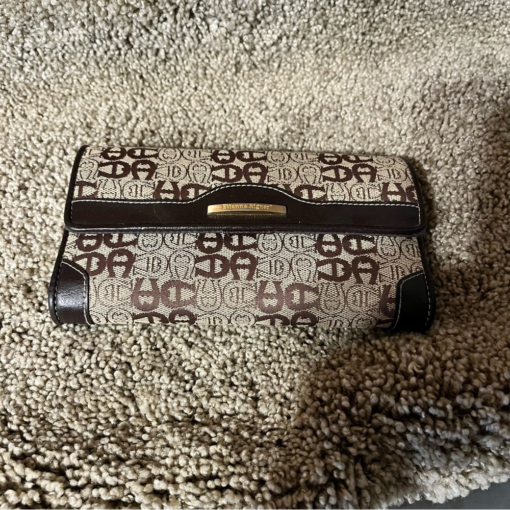 Classic Sophisticated Two Tone Cloth & Leather Etienne Aigner Women's Wallet